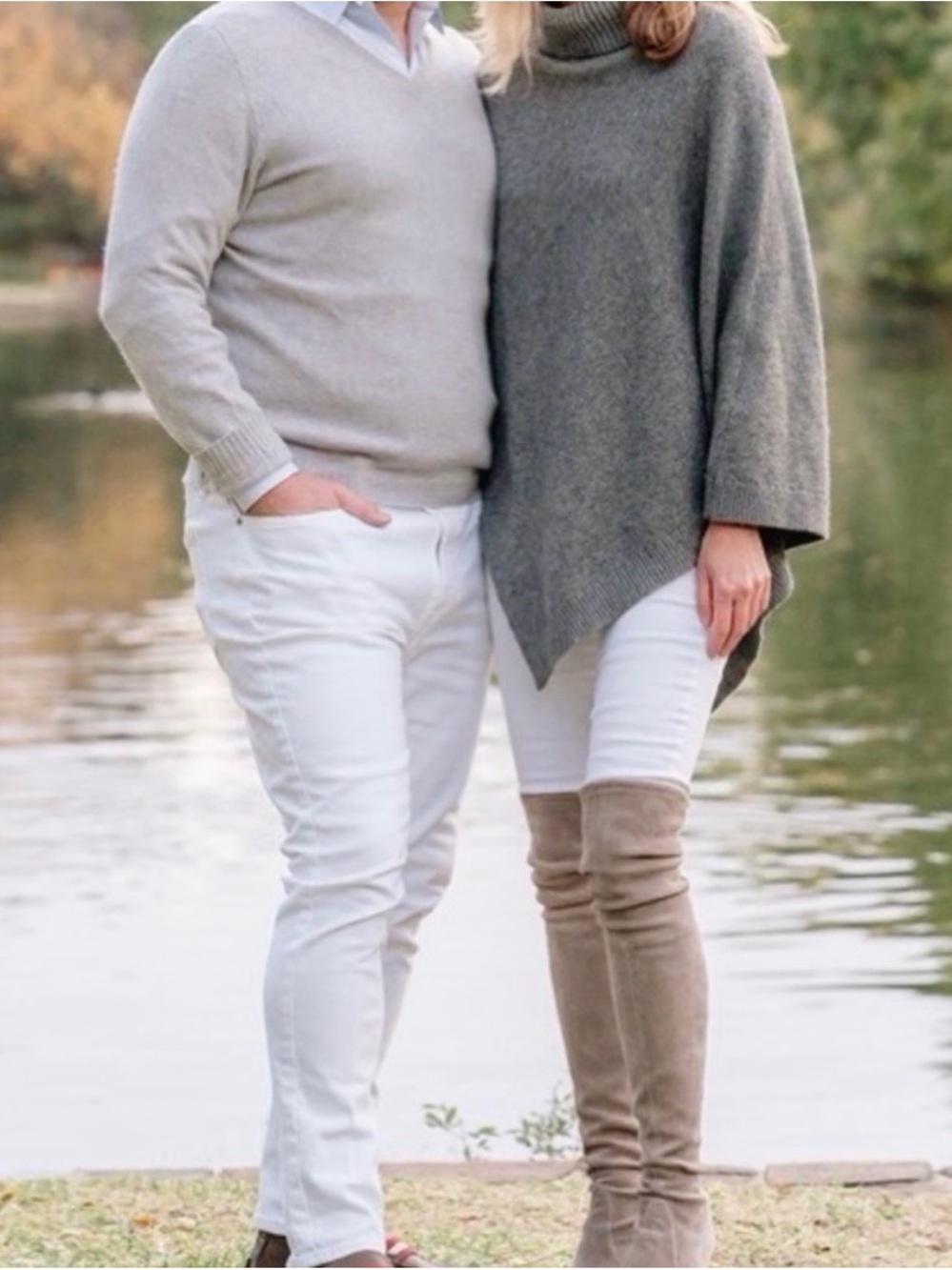 Halogen Gray Knit Poncho Sweater
